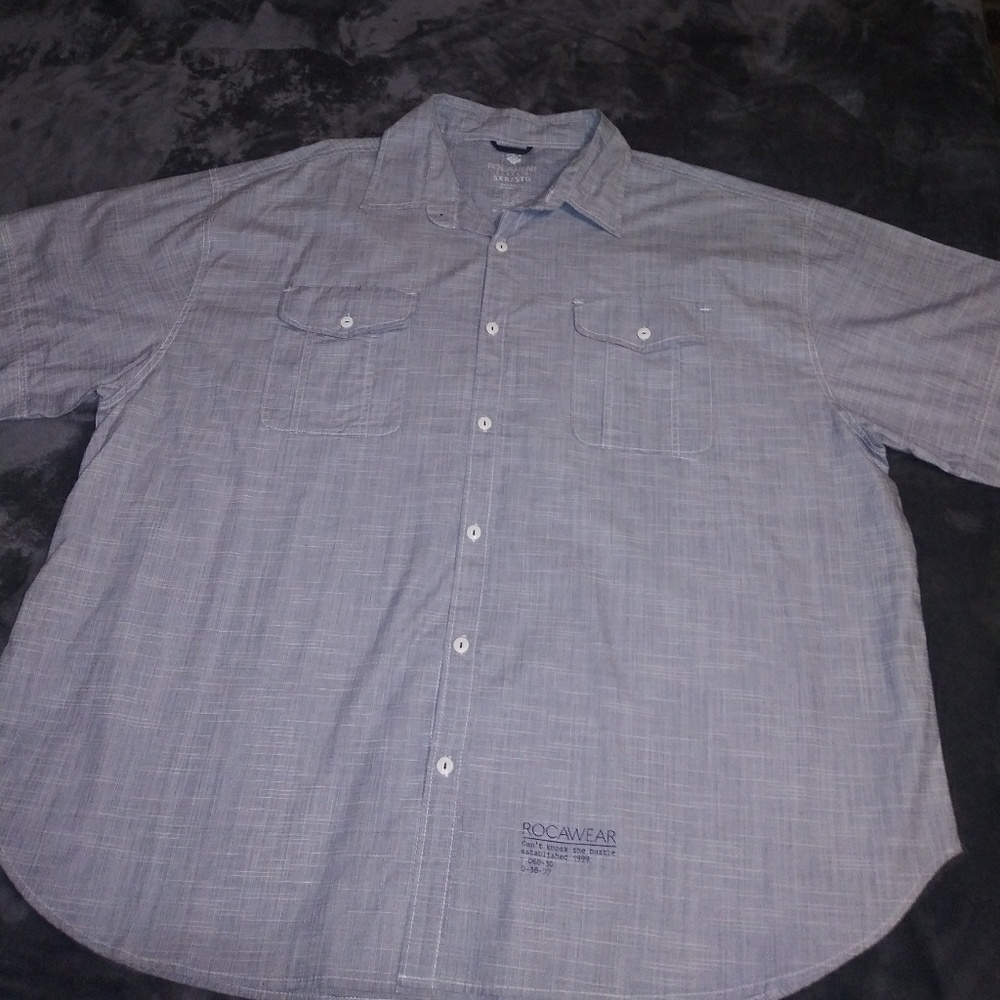 Rocawear Gray and white 5X mens shirt